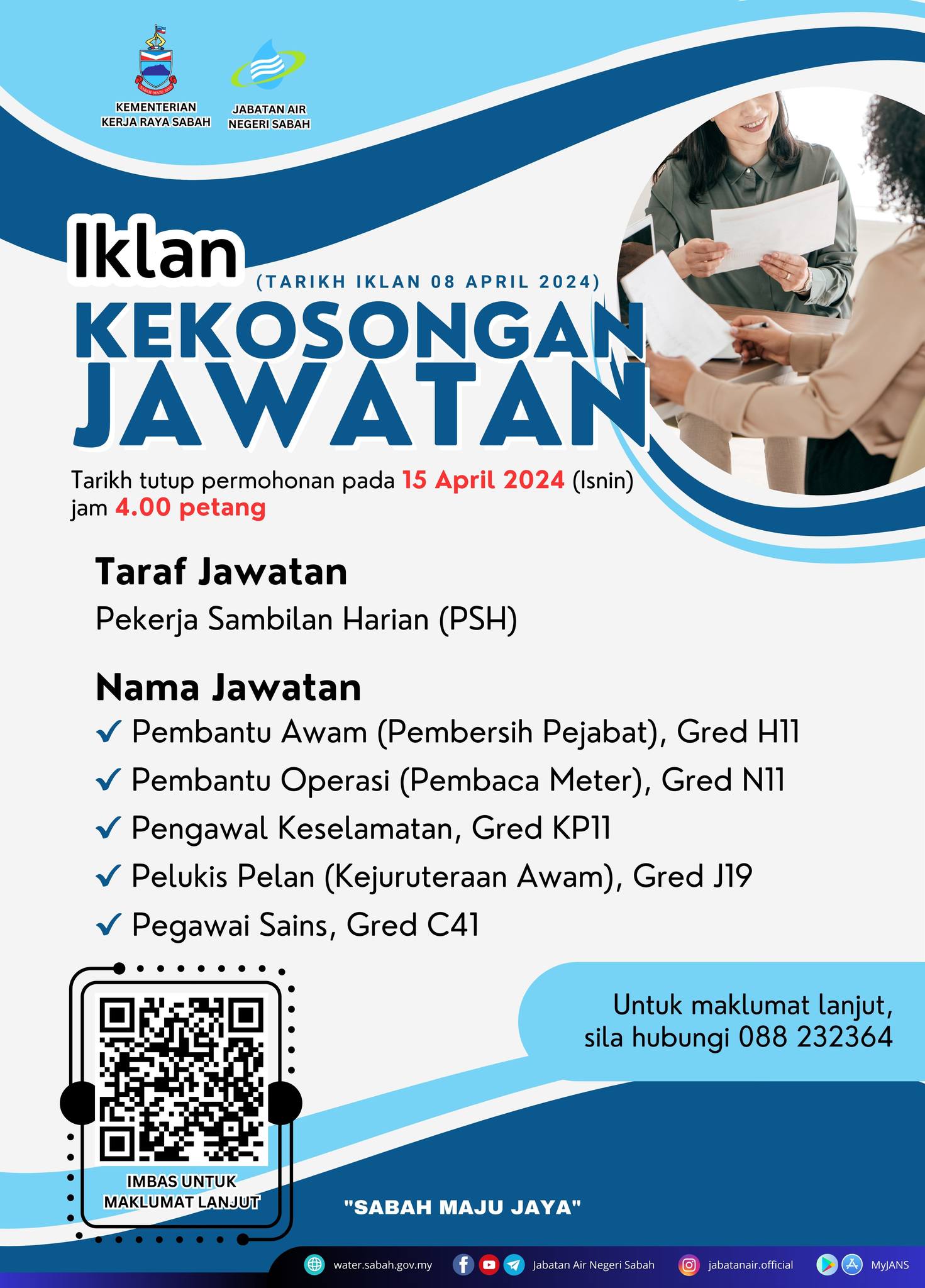 Jawatan Kosong Jabatan Air Negeri Sabah April Pelbagai Jawatan