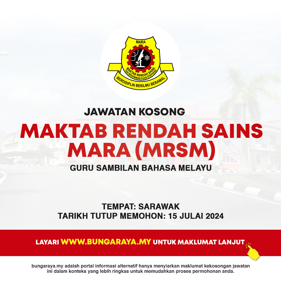 Jawatan Kosong Maktab Rendah Sains MARA (MRSM) Julai 2024 - Guru ...